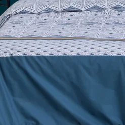Atmosphera Créateur D'Intérieur Parure de lit imprimée Tihora - percale - bleu - 240x220 cm - Atmosphera* Parure De Lit