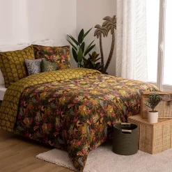 Atmosphera Créateur D'Intérieur Parure de lit imprimée Tropical boudoir 240x220cm vert kaki - Atmosphera* Parure De Lit