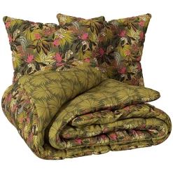 Atmosphera Créateur D'Intérieur Parure de lit imprimée Tropical boudoir 240x220cm vert kaki - Atmosphera* Parure De Lit