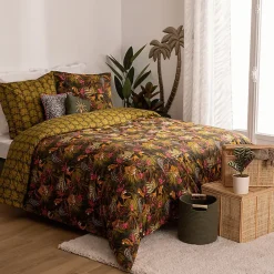 Atmosphera Créateur D'Intérieur Parure de lit imprimée Tropical boudoir 240x220cm vert kaki - Atmosphera* Parure De Lit