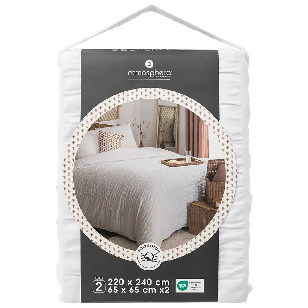 Parure de lit Irhia 240x220cm blanc - Atmosphera>Atmosphera Créateur D'Intérieur Hot