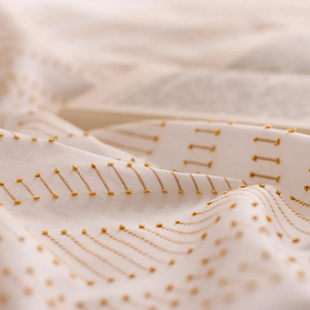 Atmosphera Créateur D'Intérieur Parure de lit Isao coton blanc/jaune 240x220cm - Atmosphera* Boutis, Couvre-Lit, Édredon