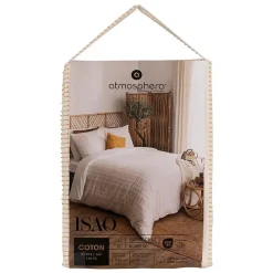Atmosphera Créateur D'Intérieur Parure de lit Isao coton blanc/jaune 240x220cm - Atmosphera* Boutis, Couvre-Lit, Édredon