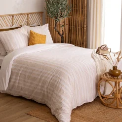 Parure de lit Isao coton blanc/jaune 260x240cm - Atmosphera>Atmosphera Créateur D'Intérieur New