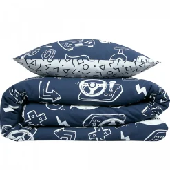 Parure de lit jeux vidéos en coton 240x220cm><noscript><img width=