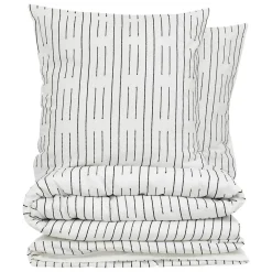 Atmosphera Créateur D'Intérieur Parure de lit Kain coton blanc/noir 260x240cm - Atmosphera* Boutis, Couvre-Lit, Édredon
