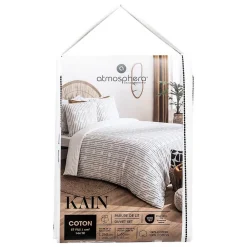 Atmosphera Créateur D'Intérieur Parure de lit Kain coton blanc/noir 260x240cm - Atmosphera* Boutis, Couvre-Lit, Édredon