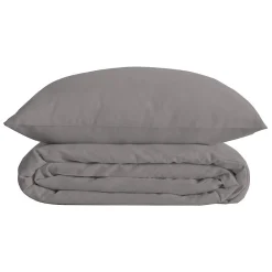Atmosphera Créateur D'Intérieur Parure de lit Landiha Percale gris 240x220cm - Atmosphera* Boutis, Couvre-Lit, Édredon