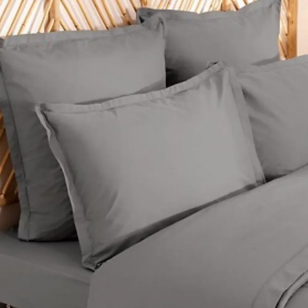 Atmosphera Créateur D'Intérieur Parure de lit Landiha Percale gris 240x220cm - Atmosphera* Boutis, Couvre-Lit, Édredon