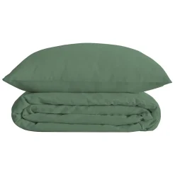 Atmosphera Créateur D'Intérieur Parure de lit Landiha Percale vert jade 240x220cm - Atmosphera* Boutis, Couvre-Lit, Édredon