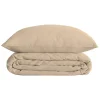 Parure de lit Landiha Percale beige lin 260x240cm - Atmosphera>Atmosphera Créateur D'Intérieur Online
