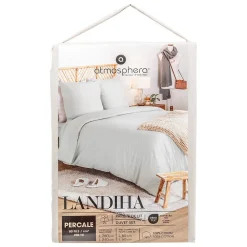 Parure de lit Landiha Percale beige lin 260x240cm - Atmosphera><noscript><img width=