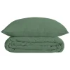 Atmosphera Créateur D'Intérieur Parure de lit Landiha Percale vert jade 260x240cm - Atmosphera* Boutis, Couvre-Lit, Édredon