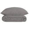 Parure de lit Landiha Percale gris 260x240cm - Atmosphera>Atmosphera Créateur D'Intérieur