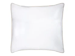 Parure de lit percale de coton 80 fils/cm² - Housse de couette 220 x 240 cm + 2 taies d'oreiller 63 x 63 cm - Blanc passepoil><noscript><img width=