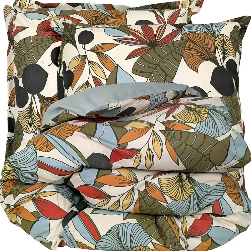 Linnea Parure de lit percale de coton 140x200 cm CASCADE vert Sauge 2 pièces* Parure De Lit