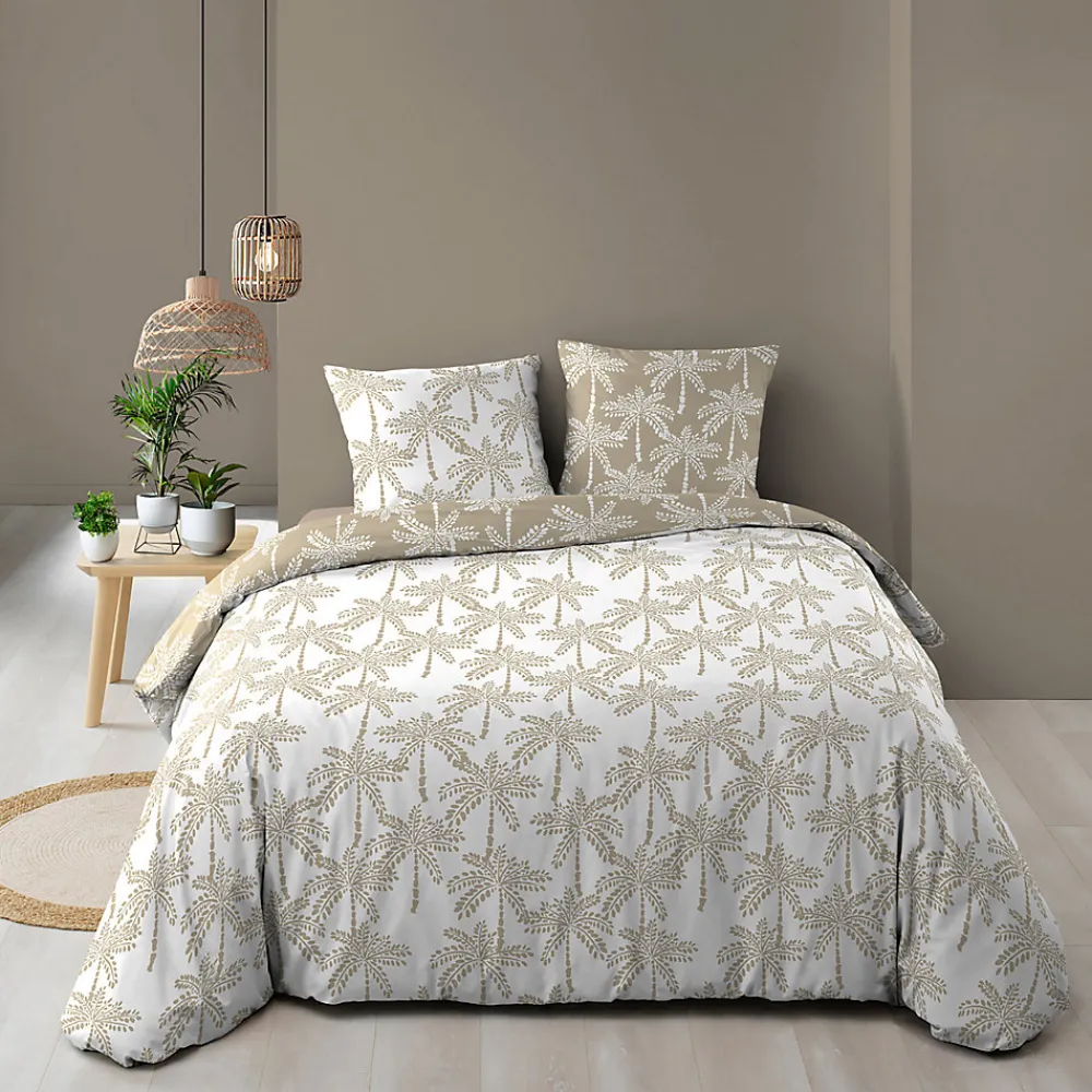 Parure de lit réversible 100% coton (240x220 cm - Naturel)>Douceur D'Intérieur New