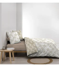 Parure de lit réversible 100% coton (240x220 cm - Naturel)><noscript><img width=