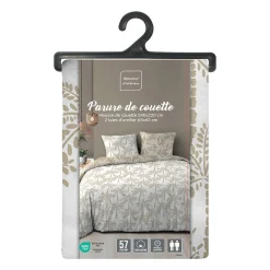 Parure de lit réversible 100% coton (240x220 cm - Naturel)><noscript><img width=