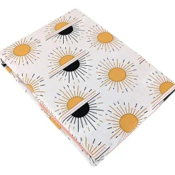 Linnea Parure de lit TERRAMEA 260x240 cm pur coton blanc motifs solaires 3 pièces* Parure De Lit