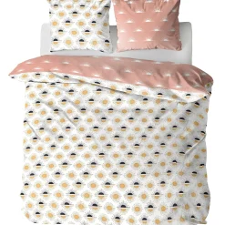 Linnea Parure de lit TERRAMEA 260x240 cm pur coton blanc motifs solaires 3 pièces* Parure De Lit