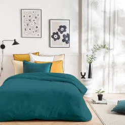 Future Home Parure de lit unie en coton finition bourdon 260x240cm* Parure De Lit