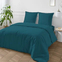 Future Home Parure de lit unie en coton finition bourdon 260x240cm* Parure De Lit