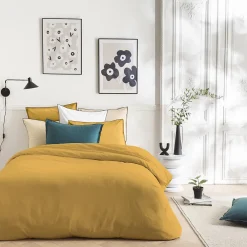 Future Home Parure de lit unie en coton finition bourdon 260x240cm* Parure De Lit