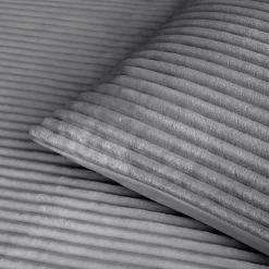 Parure de lit 240x220 cm + 2 taies Flanelle relief unie VELOUTEA Anthracite><noscript><img width=
