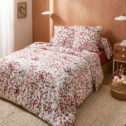 Parure de lit 140x200 cm 100% flanelle de coton ÉMILIE rouge 2 pièces>Linnea Outlet