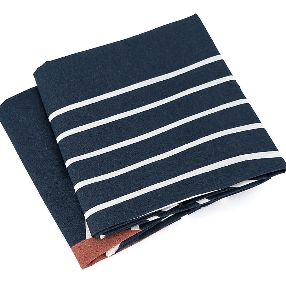 Parure de lit 240x220 cm coton BCI adouci CUTS Bleu 3 pièces>Linnea Clearance