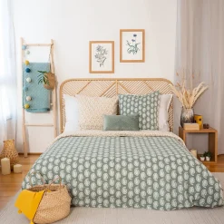 Parure de lit 240x220 cm coton bci adouci WAY vert 3 pièces>Linnea Discount