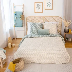 Parure de lit 240x220 cm coton bci adouci WAY vert 3 pièces><noscript><img width=