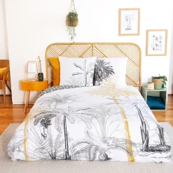 Linnea Parure de lit 260x240 cm coton SOLI vert* Parure De Lit