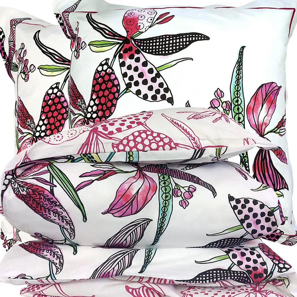 Parure de lit 200x200 cm coton PÉNÉLOPE Rose 3 pièces>Linnea