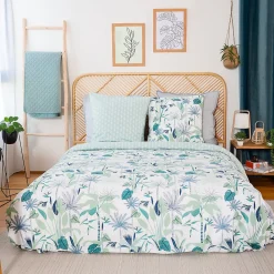 Parure de lit 240x220 cm coton bci adouci ALISCO bleu 3 pièces>Linnea Discount
