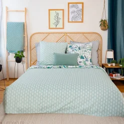 Parure de lit 240x220 cm coton bci adouci ALISCO bleu 3 pièces><noscript><img width=