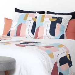 Parure de lit 240x220 cm coton KENT Multicolore><noscript><img width=