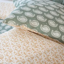 Parure de lit 260x240 cm coton bci adouci WAY vert 3 pièces>Linnea Sale