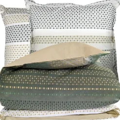 Linnea Parure de lit 260x240 cm coton NIAGARA vert Kaki 3 pièces* Parure De Lit