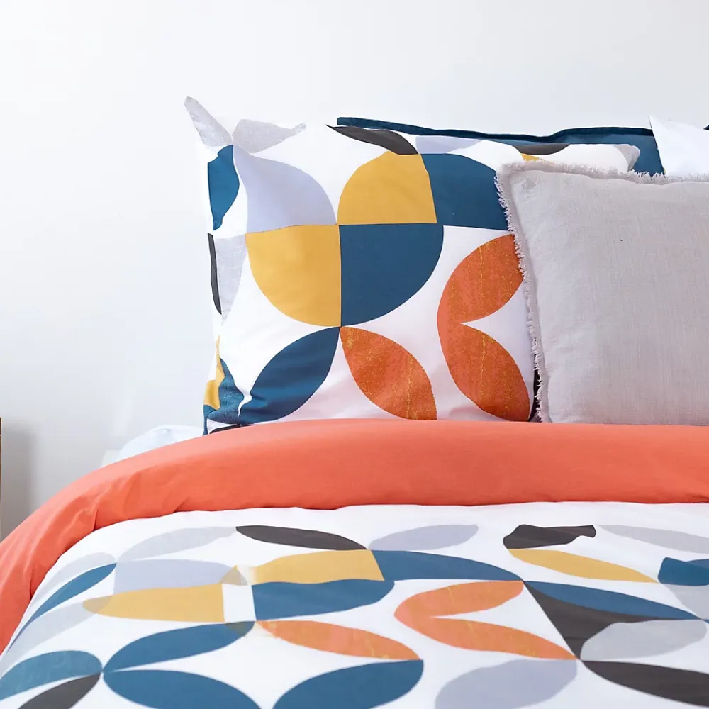 Linnea Parure de lit 240x220 cm coton PRUNE Blanc 3 pièces* Parure De Lit