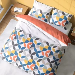 Linnea Parure de lit 240x220 cm coton PRUNE Blanc 3 pièces* Parure De Lit