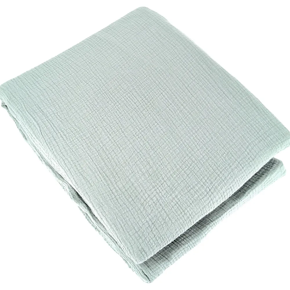 Parure de lit 260x240 cm double gaze de coton GAZGAZ vert amande 3 pièces>Linnea Clearance
