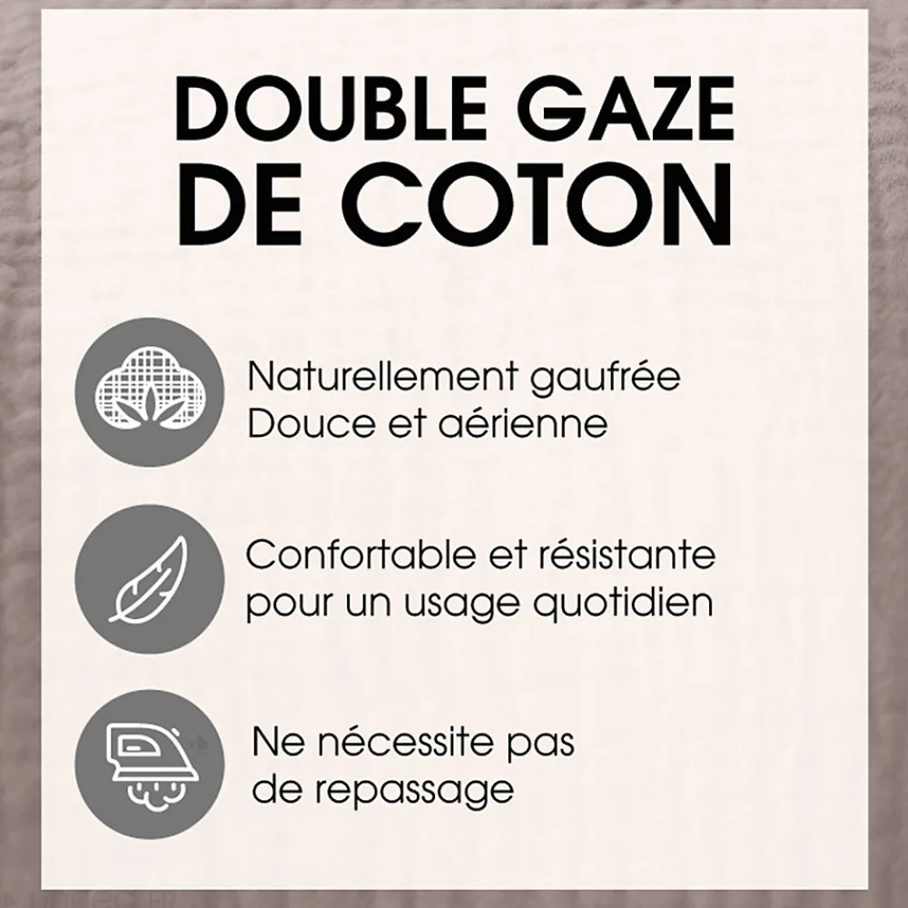 Parure de lit 260x240 cm double gaze de coton GAZGAZ vert amande 3 pièces>Linnea Clearance