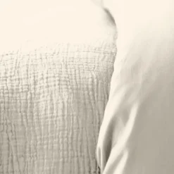 Parure de lit 260x240 cm double gaze de coton GAZGAZ beige Galet><noscript><img width=