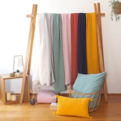Parure de lit 260x240 cm double gaze de coton GAZGAZ beige Galet><noscript><img width=