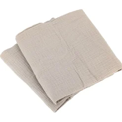 Parure de lit 260x240 cm double gaze de coton GAZGAZ beige Galet><noscript><img width=
