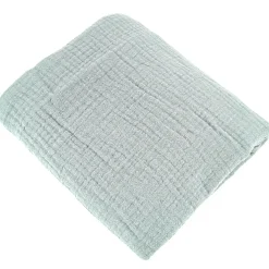 Parure de lit 240x220 cm double gaze de coton GAZGAZ vert amande 3 pièces><noscript><img data-lazyloaded=