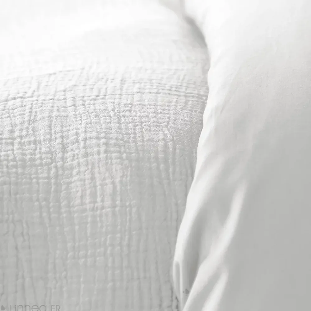 Linnea Parure de lit 140x200 cm double gaze de coton GAZGAZ blanc 2 pièces* Parure De Lit