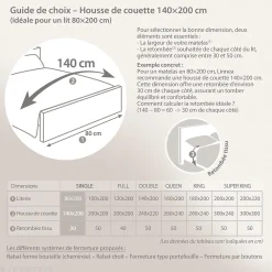 Linnea Parure de lit 140x200 cm double gaze de coton GAZGAZ blanc 2 pièces* Parure De Lit
